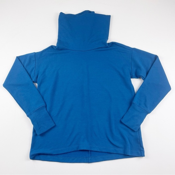 Athleta Girl Teal Cowl Neck Sweatshirt Large 12 - Picture 1 of 4